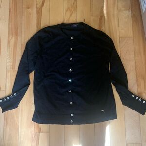 Tommy Hilfiger Fitted Black Cardigan Gold Buttons Large